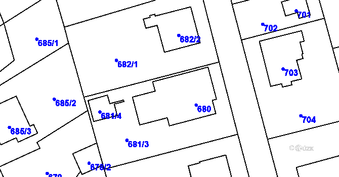 Parcela st. 681/5 v KÚ Slivenec, Katastrální mapa
