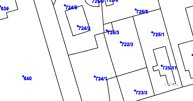 Parcela st. 725/4 v KÚ Slivenec, Katastrální mapa