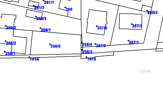 Parcela st. 258/4 v KÚ Slivenec, Katastrální mapa