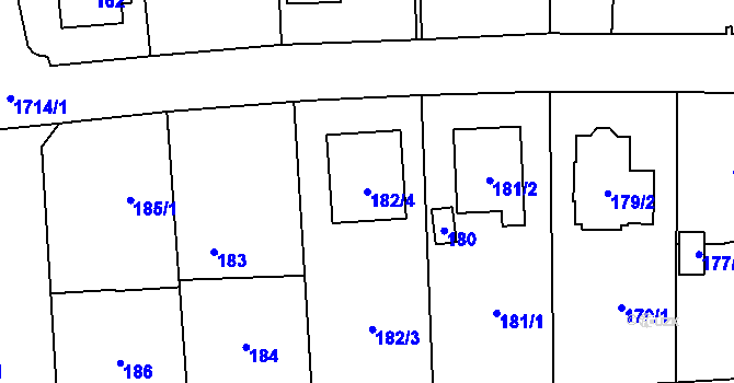 Parcela st. 182/4 v KÚ Slivenec, Katastrální mapa