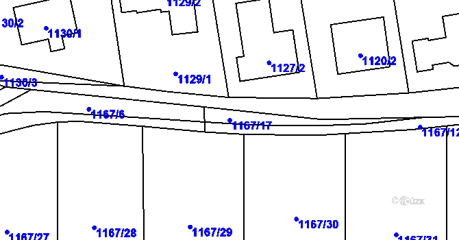 Parcela st. 1167/17 v KÚ Slivenec, Katastrální mapa