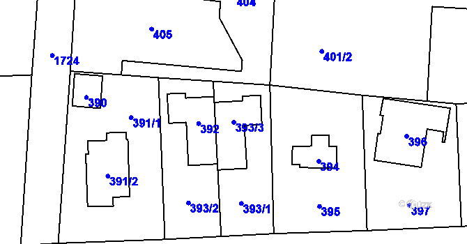 Parcela st. 393/3 v KÚ Slivenec, Katastrální mapa