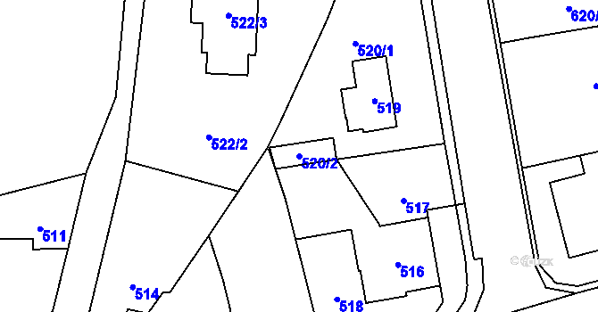 Parcela st. 520/2 v KÚ Slivenec, Katastrální mapa