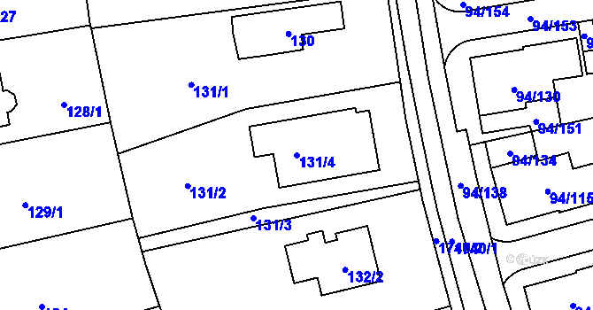Parcela st. 131/4 v KÚ Slivenec, Katastrální mapa