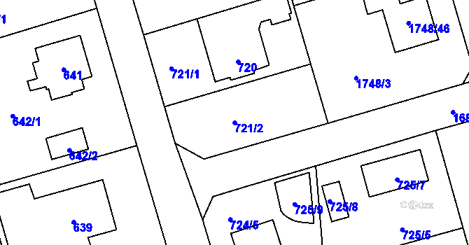 Parcela st. 721/2 v KÚ Slivenec, Katastrální mapa