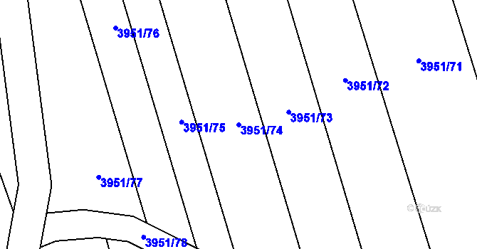 Parcela st. 3951/74 v KÚ Slopné, Katastrální mapa