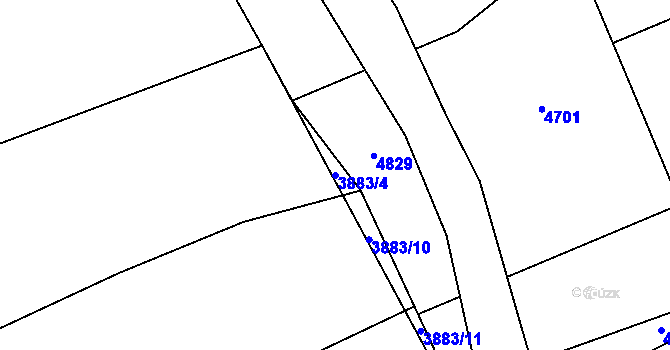 Parcela st. 3883/4 v KÚ Slopné, Katastrální mapa