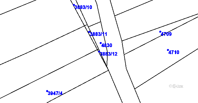 Parcela st. 3883/12 v KÚ Slopné, Katastrální mapa