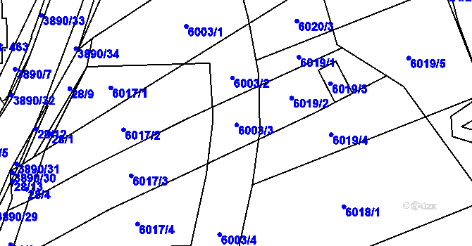 Parcela st. 6003/3 v KÚ Slopné, Katastrální mapa