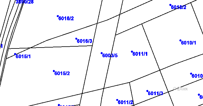 Parcela st. 6003/5 v KÚ Slopné, Katastrální mapa