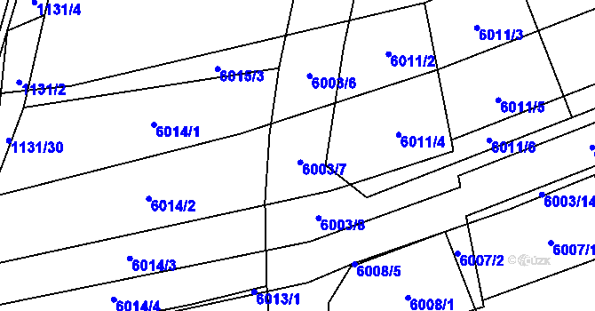 Parcela st. 6003/7 v KÚ Slopné, Katastrální mapa