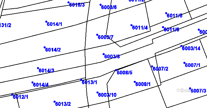 Parcela st. 6003/8 v KÚ Slopné, Katastrální mapa