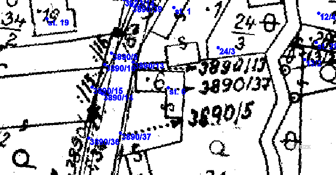 Parcela st. 6 v KÚ Slopné, Katastrální mapa