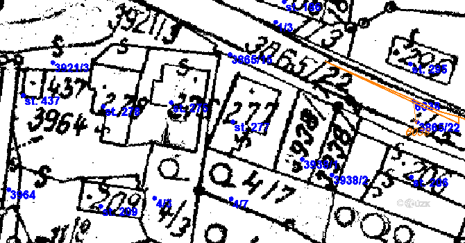 Parcela st. 277 v KÚ Slopné, Katastrální mapa