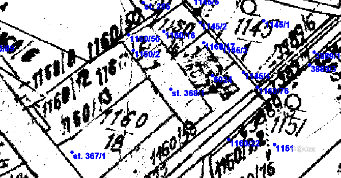 Parcela st. 368/1 v KÚ Slopné, Katastrální mapa