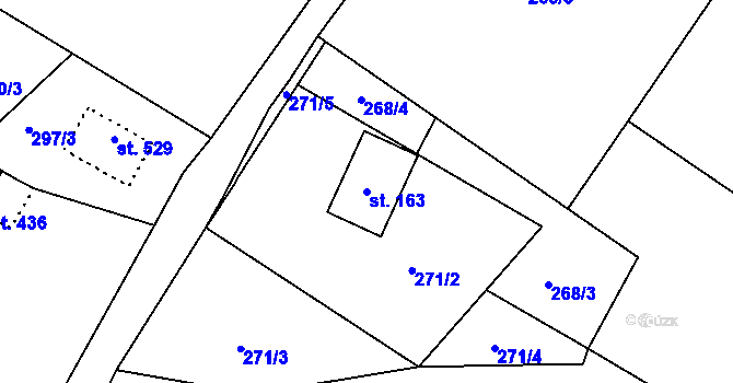 Parcela st. 163 v KÚ Janov u Nového Boru, Katastrální mapa