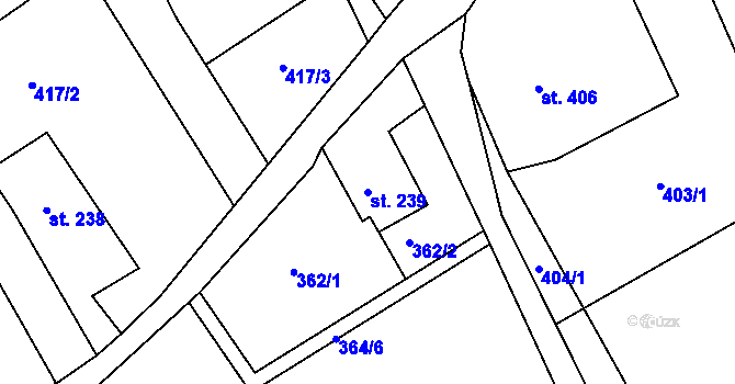 Parcela st. 239 v KÚ Janov u Nového Boru, Katastrální mapa