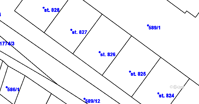 Parcela st. 826 v KÚ Janov u Nového Boru, Katastrální mapa
