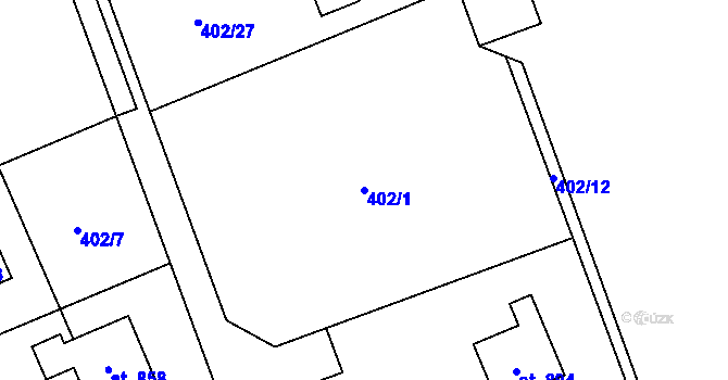 Parcela st. 402/1 v KÚ Janov u Nového Boru, Katastrální mapa