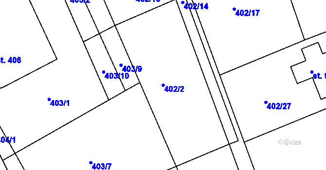 Parcela st. 402/2 v KÚ Janov u Nového Boru, Katastrální mapa