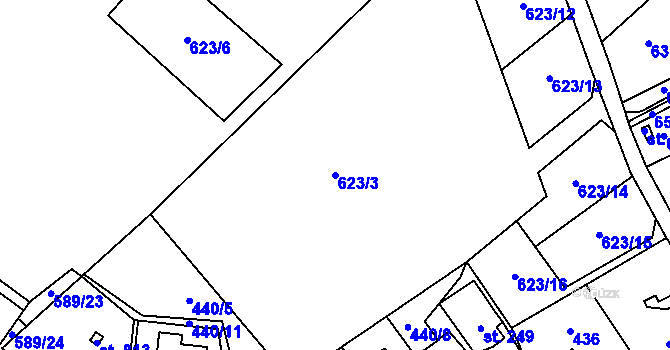 Parcela st. 623/3 v KÚ Janov u Nového Boru, Katastrální mapa
