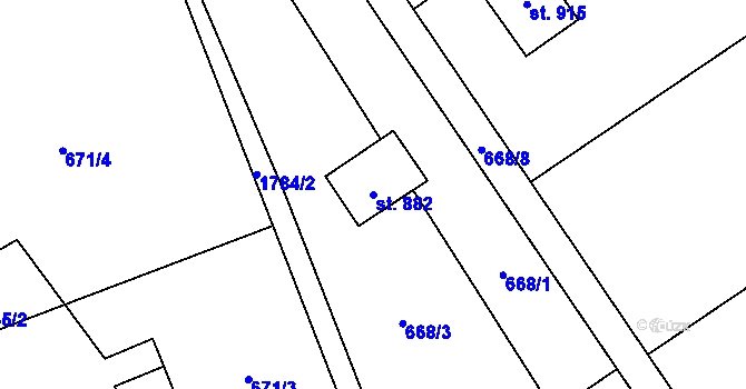 Parcela st. 882 v KÚ Janov u Nového Boru, Katastrální mapa