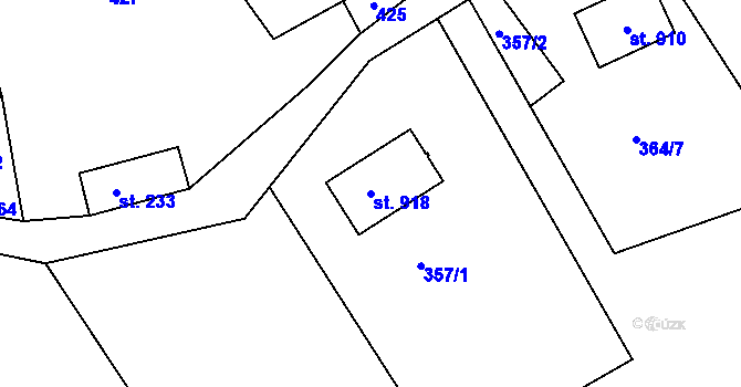 Parcela st. 918 v KÚ Janov u Nového Boru, Katastrální mapa