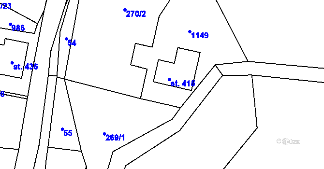 Parcela st. 43 v KÚ Radvanec, Katastrální mapa