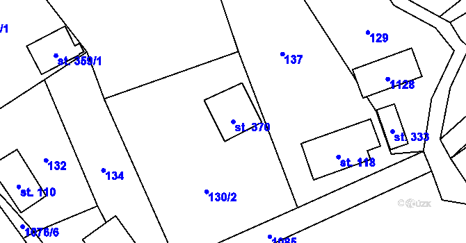 Parcela st. 370 v KÚ Radvanec, Katastrální mapa