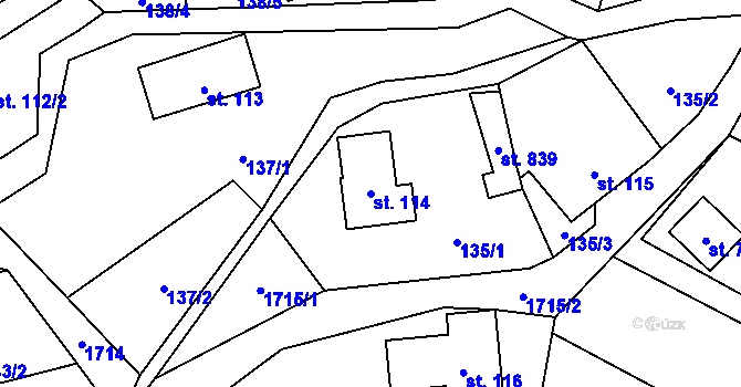 Parcela st. 114 v KÚ Sloup v Čechách, Katastrální mapa