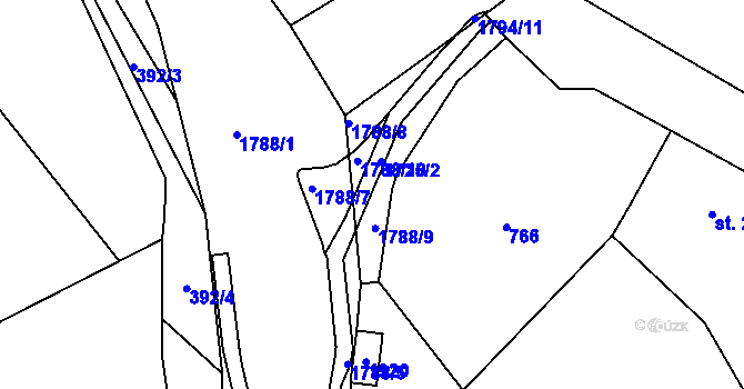 Parcela st. 468 v KÚ Sloup v Čechách, Katastrální mapa