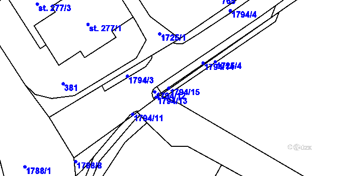 Parcela st. 1794/15 v KÚ Sloup v Čechách, Katastrální mapa