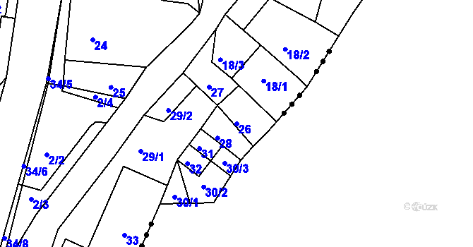 Parcela st. 26 v KÚ Sloup v Moravském krasu, Katastrální mapa