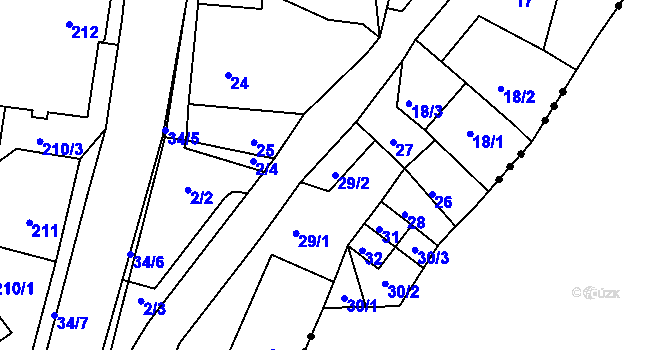 Parcela st. 29/2 v KÚ Sloup v Moravském krasu, Katastrální mapa