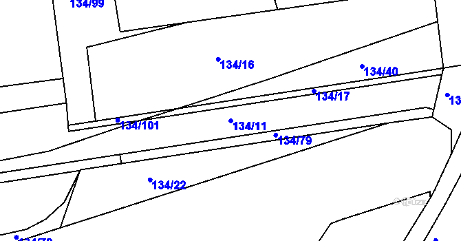 Parcela st. 134/11 v KÚ Sloup v Moravském krasu, Katastrální mapa