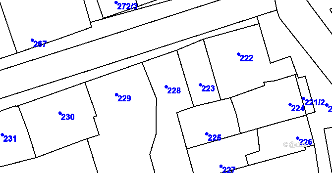 Parcela st. 228 v KÚ Sloup v Moravském krasu, Katastrální mapa