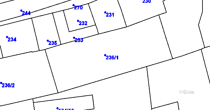 Parcela st. 236/1 v KÚ Sloup v Moravském krasu, Katastrální mapa
