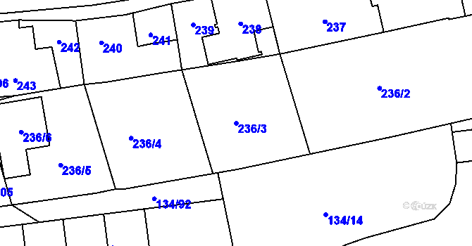 Parcela st. 236/3 v KÚ Sloup v Moravském krasu, Katastrální mapa