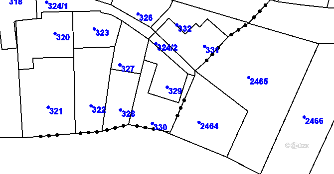 Parcela st. 329 v KÚ Sloup v Moravském krasu, Katastrální mapa