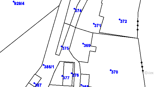 Parcela st. 369 v KÚ Sloup v Moravském krasu, Katastrální mapa