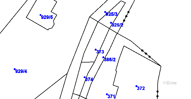 Parcela st. 373 v KÚ Sloup v Moravském krasu, Katastrální mapa
