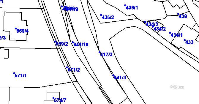 Parcela st. 417/3 v KÚ Sloup v Moravském krasu, Katastrální mapa