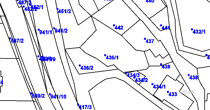 Parcela st. 436/1 v KÚ Sloup v Moravském krasu, Katastrální mapa