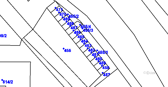 Parcela st. 463 v KÚ Sloup v Moravském krasu, Katastrální mapa