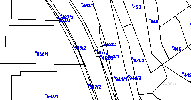 Parcela st. 487/3 v KÚ Sloup v Moravském krasu, Katastrální mapa