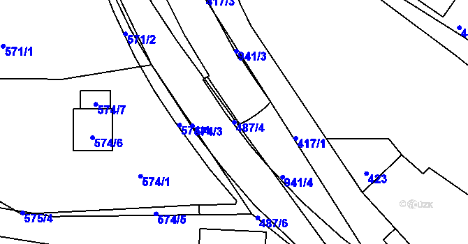 Parcela st. 487/4 v KÚ Sloup v Moravském krasu, Katastrální mapa