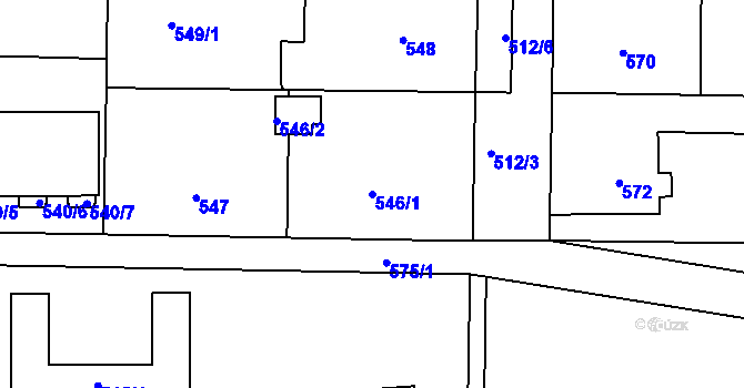 Parcela st. 546/1 v KÚ Sloup v Moravském krasu, Katastrální mapa
