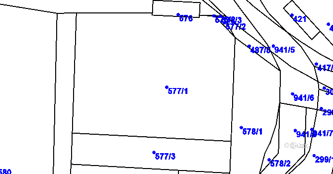 Parcela st. 577/1 v KÚ Sloup v Moravském krasu, Katastrální mapa