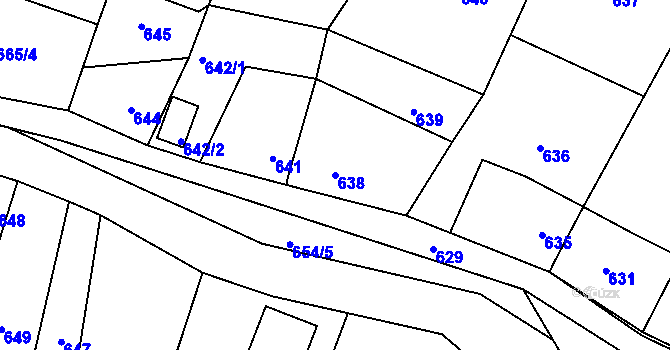 Parcela st. 638 v KÚ Sloup v Moravském krasu, Katastrální mapa