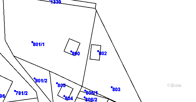 Parcela st. 802 v KÚ Sloup v Moravském krasu, Katastrální mapa